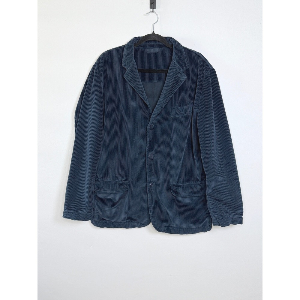 CP Shades Regan Cord Coat Blazer Womens M Navy Blue Coastal Classic Minimalist